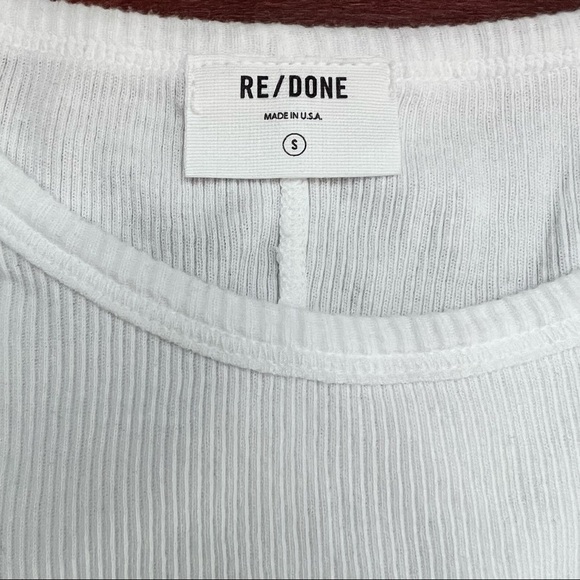 New without tag RE/DONE Ribbed Cap Sleeve Tee Comfortable Fabric Sz S,M - Picture 3 of 7